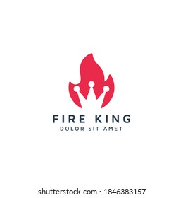 fire and crown negative space logo design