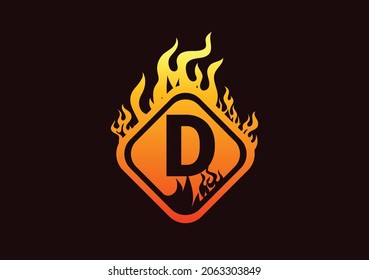Fire D Letter Logo And Icon Design Template