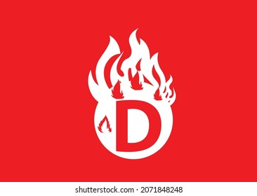 Fire D Letter Logo And Icon Design Template