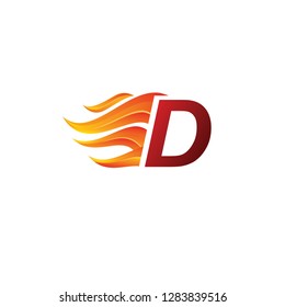Fire D Letter Logo On White Stock Vector (Royalty Free) 1283839516 ...