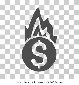 Fire Damage icon. Vector illustration style is flat iconic symbol, gray color, transparent background. Designed for web and software interfaces.