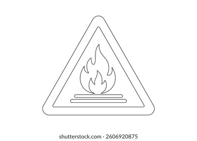 Fire Danger Alert Sign, caution fire triangle sign, fire safety triangle icon, warning flame hazard icon, fire triangle symbol, caution flammable area