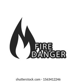 Fire danger, great design for any purposes. Bright blazing bonfire. Isolated vector illustration. Flame icon.
