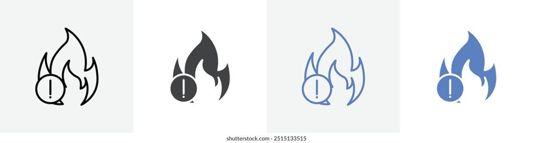 fire danger icon vector set use for web ui or app