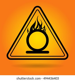 Fire Danger Safety Sign Icon Flat Vector Illustration