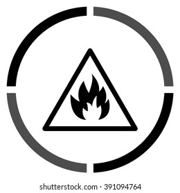 Fire danger sign  - black vector icon