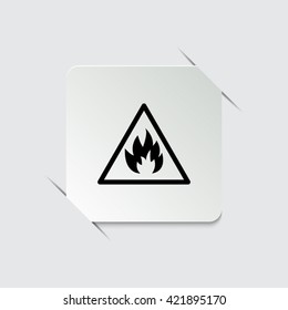 Fire danger sign  - black vector icon