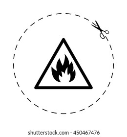 Fire danger sign  - black vector icon