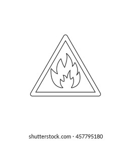 Fire danger sign  - black vector icon