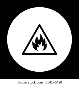 Fire danger sign  - black vector icon