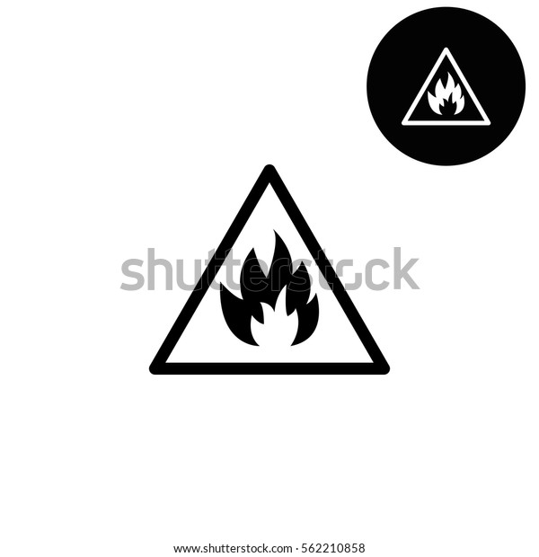 Fire Danger Sign White Vector Icon Stock Vector (Royalty Free ...