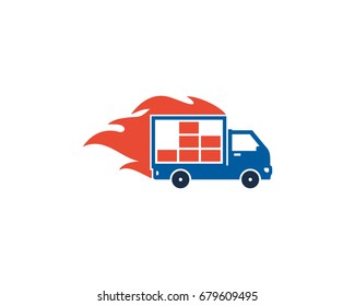 Fire Delivery Icon Logo Design Element