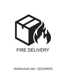 icono de entrega de incendios, icono de empaquetado