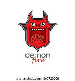 Fire Demon. Design logo template