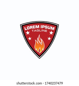 Fire department badge design with shield shape.