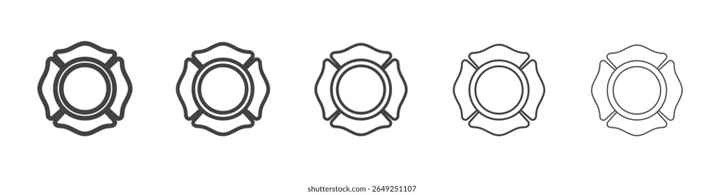 ícone do distintivo do corpo de bombeiros símbolo simples de coleção de ilustrações