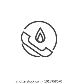 Fire Department call line icon, outline vector sign, linear style pictogram isolated on white. Emergency call symbol, logo illustration. Editable stroke