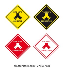 Fire department connection sign vector set