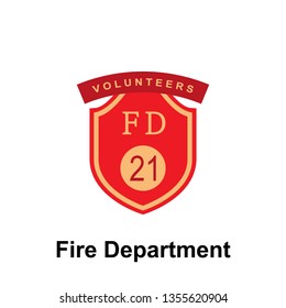 Fire Department, FD 21 icon. Element of color fire department sign icon. Premium quality graphic design icon. Signs and symbols collection icon for websites