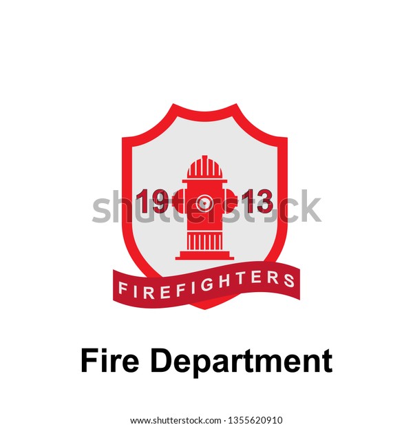 Fire Department Firefighter Icon Element Color Stock Vector Royalty Free 1355620910