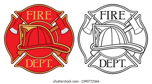 Fire Department or Firefighters Maltese Cross Symbol