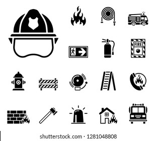 fire department icon set
