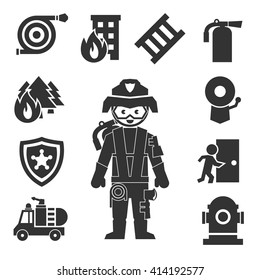 fire department icon set