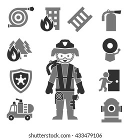 fire department icon set