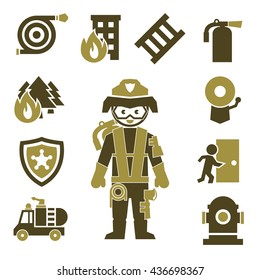 fire department icon set