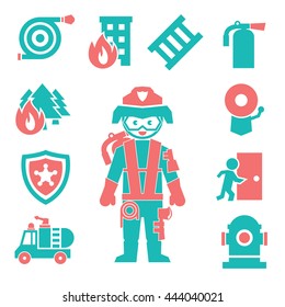 fire department icon set