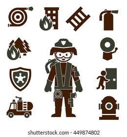 fire department icon set