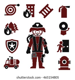 fire department icon set
