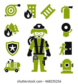 fire department icon set