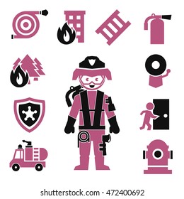 fire department icon set