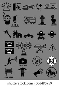 Fire Department icons, vector
