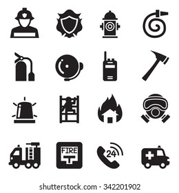 Fire Department icons  Vector Illustration