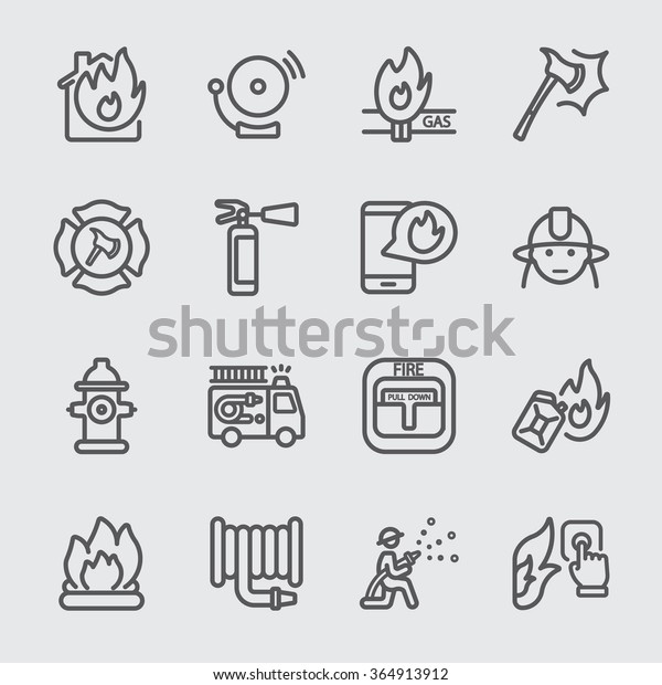 Fire Department Line Icon Stock Vector (Royalty Free) 364913912 ...