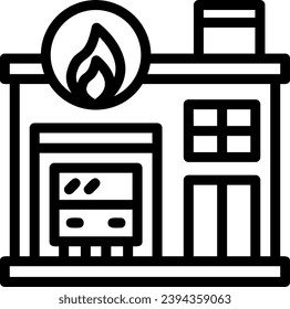 Fire Department Linear Icon Vector Design