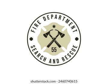 Fire department logos, modern and vintage style logo vector illustration