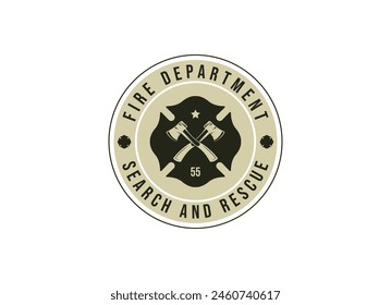 Fire department logos, modern and vintage style logo vector illustration