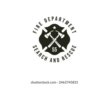 Fire department logos, modern and vintage style logo