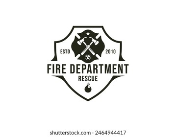 Fire department logos, modern and vintage style logo