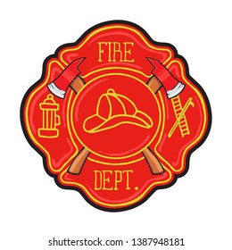 Fire Department Maltese Cross Vintage fire department Maltese. Vector illustration