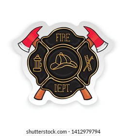 Fire Department Maltese Cross Vintage fire department Maltese. Vector illustration