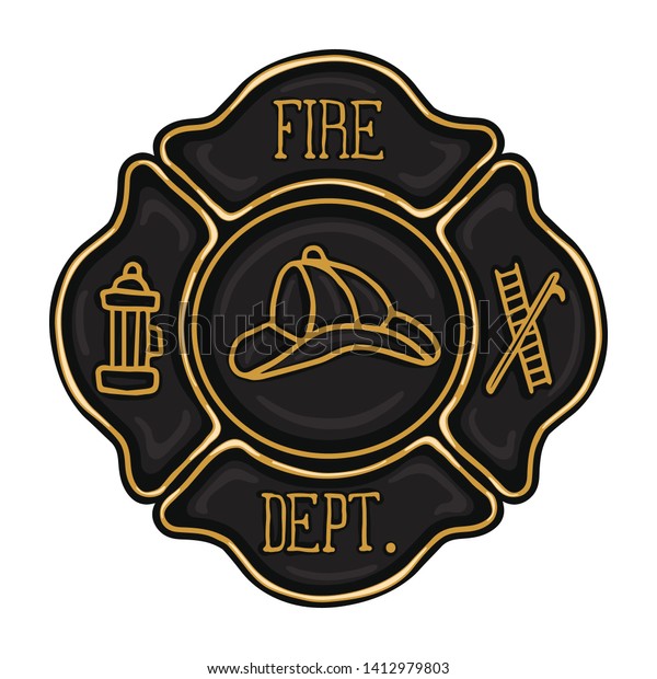 Fire Department Maltese Cross Vintage Fire Stock Vector (Royalty Free ...
