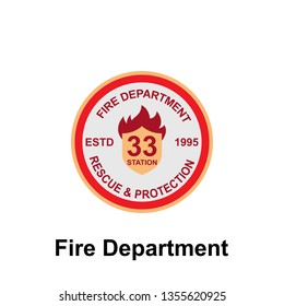 Fire Department, Rescue & Protection icon. Element of color fire department sign icon. Premium quality graphic design icon. Signs and symbols collection icon for websites