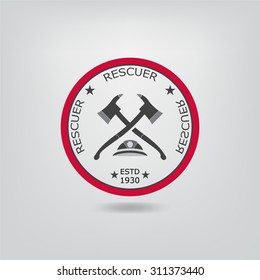Fire department rescue and protection volunteers and professional firefighter 