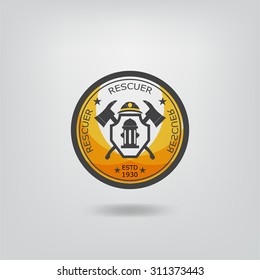 Fire department rescue and protection volunteers and professional firefighter 