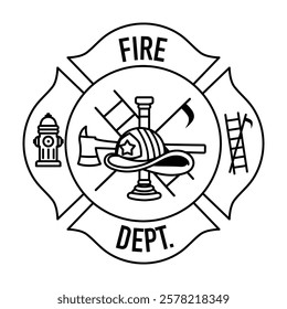 fire department service outline illustration