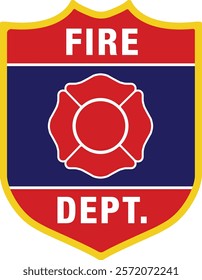 Fire Department Shield Representing Firefighters and First Responders